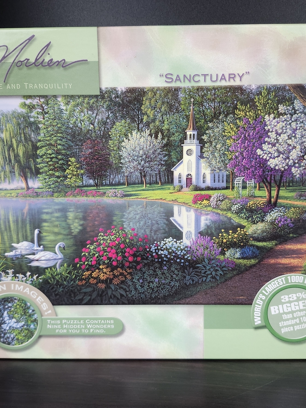 "Sanctuary" Scenic Church & Lake Jigsaw Puzzle